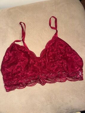 Lace Bralette in Deep Wine Red - Women Intimates